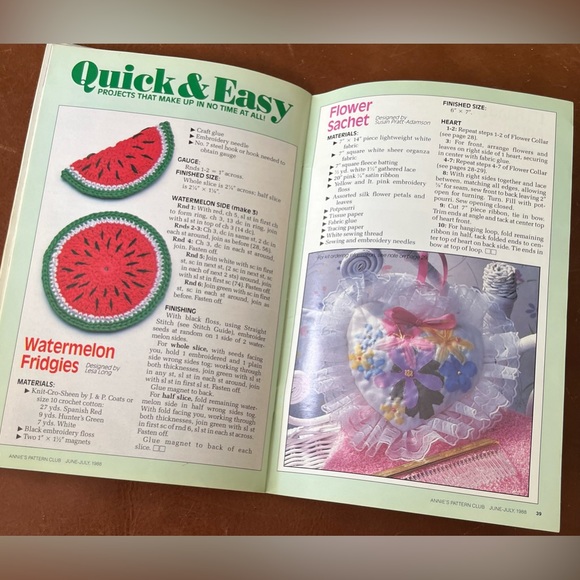 ANNIES PATTERN CLUB July 1998 Machine Knit Cross-Stitch Smocking Crochet Sewing - Picture 16 of 16